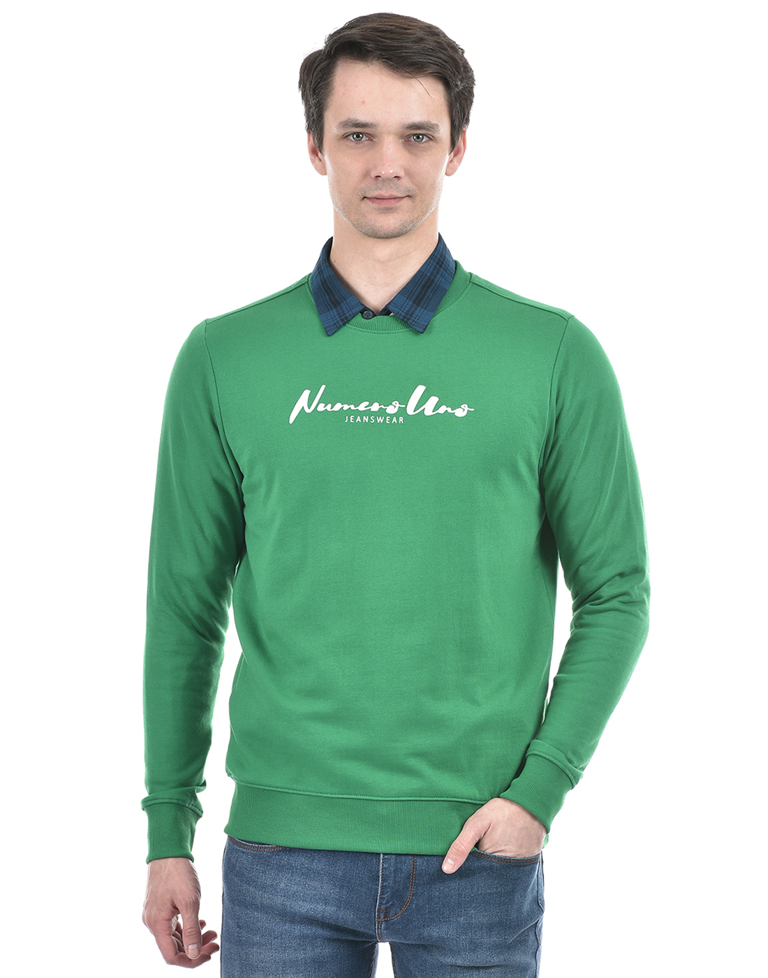 Numero Uno Men Typography Green Sweat Shirt